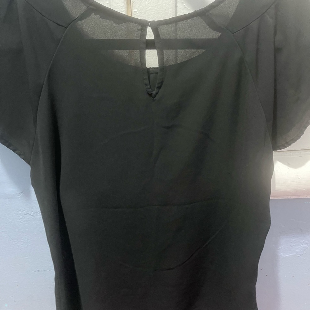 Express Black Sheer Sleeve Blouse